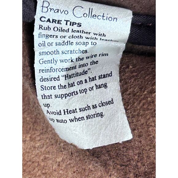 Head N Home "Bravo" Leather American Outback /Cowboy Hat Unisex Size M/L - Picture 9 of 11